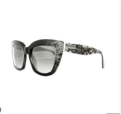 Valentino V710S 51-19 102-140 black white faded lace cat eye sunglasses - Image 1 of 4