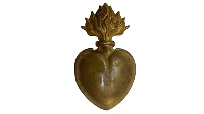 Ancien Ex Voto Pendentif Coeur De Marie.  - Photo 1/4