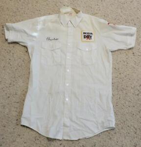 Vintage Michelob Dry Beer Delivery Man Shirt Unitog Patches Charles