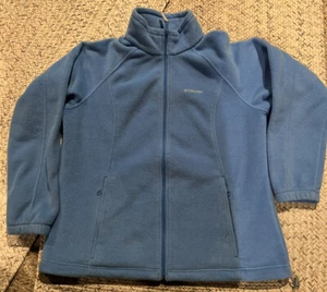 Columbia Womens Ocean Blue Fleece Jacket Full Zip Outdoor Hiking Womens Size 1X - Picture 1 of 9