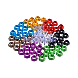 5/10x M5 M6 M8 Colore Lega di Alluminio Testa Svasata Vite Guarnizione Rondella Distanziale - Foto 1 di 1