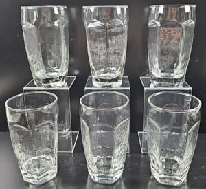 (6) Libbey Chivalry Clear 12 Oz Iced Tea Glasses Set Textured Drink Tumblers Lot - Picture 1 of 24
