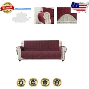 Sofa Slipcover with Storage Pockets - Waterproof & Nonslip, Ideal for Pets, 78” - Picture 1 of 10