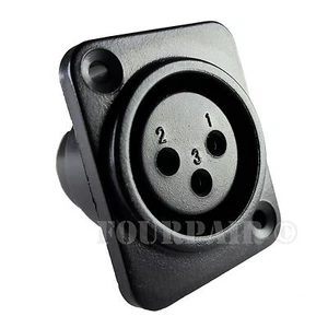 XLR 3-Pin Female Panel Mount Chassis Microphone Mic Jack Socket Audio Connector - Bild 1 von 3
