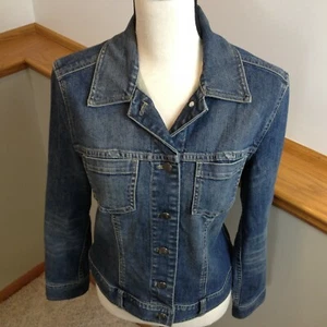 Chaqueta de Jean para Mujer J. JILL Elastizada Azul Demin con Botones Completos Talla XS - Imagen 1 de 10