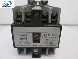 SQUARE D 8501X01/200 CONTROL RELAY 600VAC 10AMP COIL 110/120VAC SER. A - Picture 1 of 3