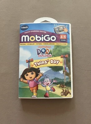 Vtech Mobigo Dora The Explorer Twins Day Touch Learning System Game~3-5 Yrs, New - Image 1 of 2