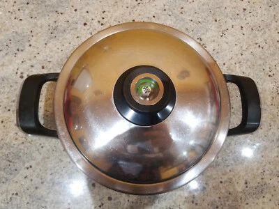 padella bistecchiera amc 23,5 cm con coperchio e pomello visioterm altezza 7,2cm - Immagine 1 di 4