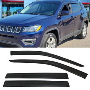 Fit 2018-2024 Jeep Compass Window Visors Sun Vent Rain Guard Shade Smoked - Foto 1 di 8