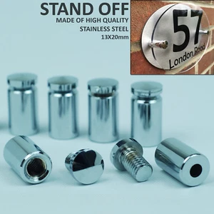 10X Stand Off Fixings bold Glass Acrylic Sign Wall Support Standoff Pins 13X20mm - Picture 1 of 9