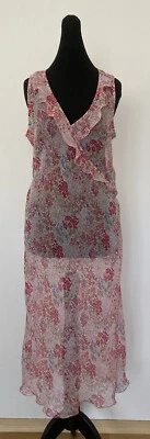 UNITED COLORS OF BENETTON Kleid Gr.M,rosa Töne,Blumenmuster ärmellos,gebraucht - Bild 1 von 4