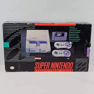 Super Nintendo Entertainment System SNES Game Console Gray SNS-001 CIB - Picture 1 of 13