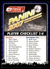 Panini - Coca-Cola Championship (2007) Checklist No. CL1