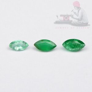 4x2mm Marquise Cut Natural Green Emerald Loose Gemstones 5 Pieces