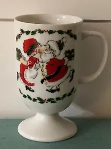 Vintage Jasco Keramik Sockel Kaffeebecher Frau Claus Santa Weihnachten 1980 SCHÖN! - Bild 1 von 1