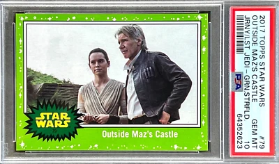 2017 Topps Star Wars Rey & Han Solo #79 (GREEN) PSA 10 GEM MINT (RARE: Pop 1) - Image 1 of 2