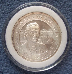 15.5 gm .999 Silver Pure 1988 George H. W. Bush Presidential Election USA Coin - Picture 1 of 2