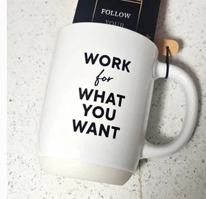 Work For What You Want Kaffeebecher und Notizblock Morgenmotivation für Hustler - Bild 1 von 5