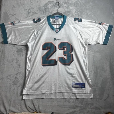 Miami Dolphins Ronnie Brown 球衣男式 XL 白色 Reebok NFL #23 NFL 足球 — 第 1/4 张图片