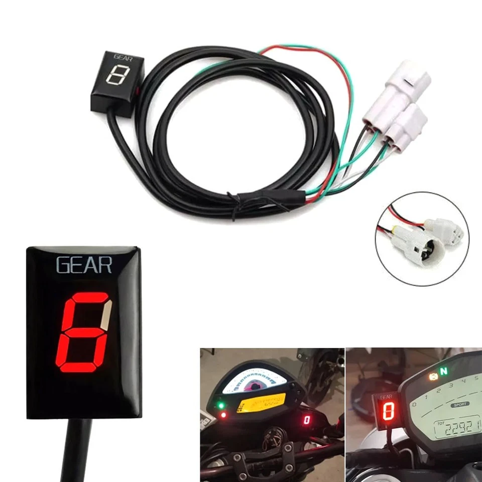 Motorcycle Gear Indicator Red LED for YAMAHA YZF R1 R6 FZ1 FZ6 Wr250r Xjr1300 - Image 1 of 4