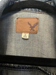 American Eagle Jacket Mens XS Extra Small Blue Long Sleeve Denim Jean Trucker - Picture 1 of 2
