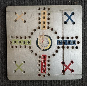 Antique 1930s Parcheesi Game Board Checkerboard Folk Art Modern Outsider - Picture 1 of 24