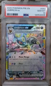 2025 POKEMON PRE EN-PRISMATIC EVOLUTIONS #060 UMBREON ex PSA 10 - Picture 1 of 2