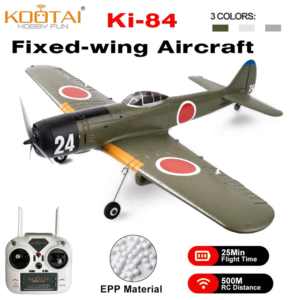 KOOTAI HOBBY FUN Ki-84 RC AirPlane 2.4G 6-axis Gyro EPP 690mm Aircraft Toys - Image 1 of 4