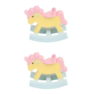 2 stücke Holz Pferd geformt Kuchen Topper Harz Kuchen Kreative Kuchen - Bild 1 von 4