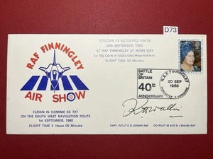 D73 RAF Finningley Air Show 40th Ann 1980 Battle of Britain Flown Cover K Wallis - Picture 1 of 5