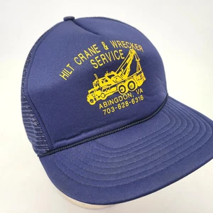 Hilt Crane & Wrecker Service Hat Cap Abingdon VA Snapback Trucker Blue - Picture 1 of 6