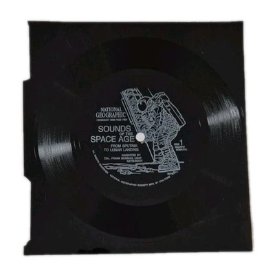 National Geographic Sounds of the Space Age 7" Flexi-Disc Vinyl Record 1969 - Image 1 of 4