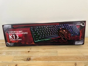 K13 RGB LED Backlit USB Gaming Keyboard & Mouse - New In Box Never Used! - Picture 1 of 6