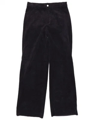 ZARA Womens Loose Fit Corduroy Trousers Large W30 L31 Navy Blue Cotton JO10 - Image 1 of 3