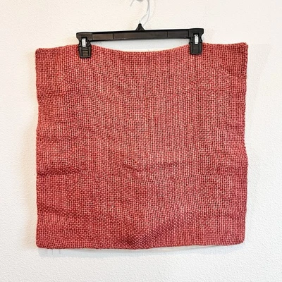 Pottery Barn FAYE Red Textured Linen Pillow Cover 20x20 Square Zip Closure - Image 1 of 4