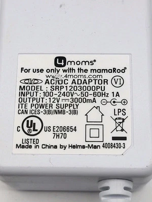4 moms mamaroo replacement part power cord wall adapter part only - Image 1 of 4