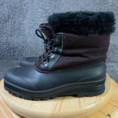 Botas femininas Sorel Kaufman Canadá tamanho 9 impermeável pele sintética forro de lã removível - Imagem 1 de 4