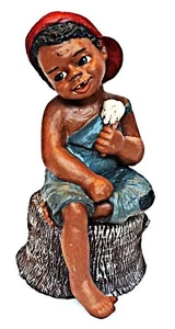 Statuina vintage M Holcombe Dio è amore Jerome #60 ragazzo con gelato - Foto 1 di 7