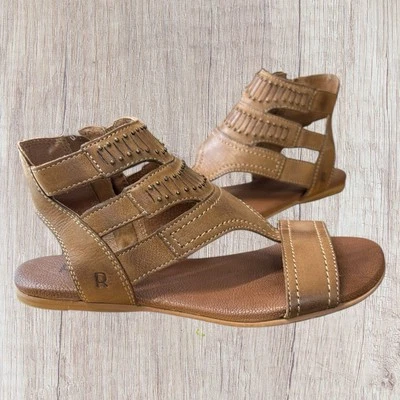 Roan By Bed Stu Charla Brown Leather Gladiator Distressed Sandals Women's US 6 - Image 1 of 4