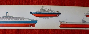 Unusual Vintage Wallpaper Border Shipping Liners Nuclear Ice Breaker Lenin etc - Picture 1 of 16