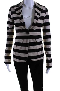 Derek Lam 10 Crosby Womens Collared Long Sleeves One Button Blazer Stripe Size P - Picture 1 of 7