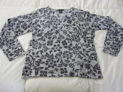 Suéter Vintage Sarah Spencer Pequeño Grande Gris Floral Lana de Cordero y Angora  Foto 1 de 4