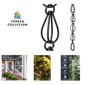 Aluminium Träne Regen Kette, 8,5 Fuß Schwarz Pulverbeschichtet Aluminium Dekorativ... - Bild 1 von 8