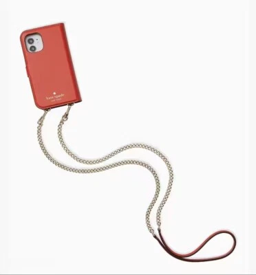 Bandolera Kate Spade Staci Cadena Folio Magnética 12 Mini Roja con Correa Desmontable Foto 1 de 4