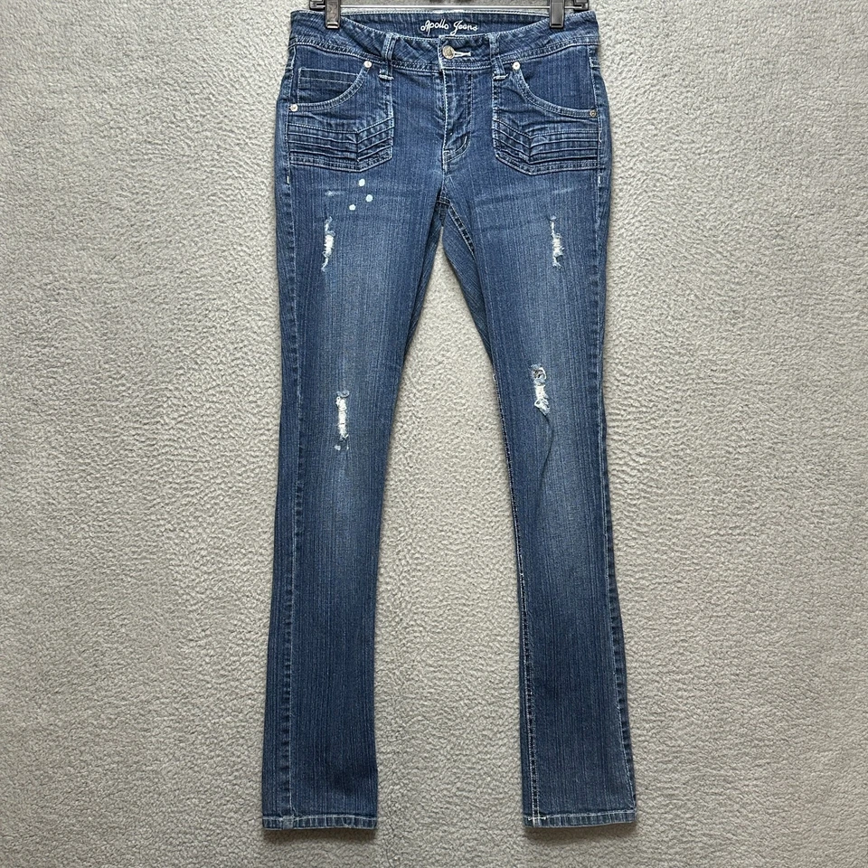 APOLLO JEANS Juniors 7/8 Elástico Tiro Bajo Pierna Recta Denim Lavado Medio Foto 1 de 4