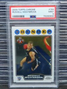 2008-09 Topps Chrome Russell Westbrook Rookie Card RC #184 PSA 9 Thunder MINT