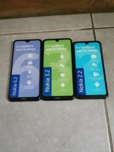 Lot 3 Telephones Factices NOKIA 6.2 3.2 2.2 SMARTPHONE 1:1 taille Et Poids - Zdjęcie 1 z 12