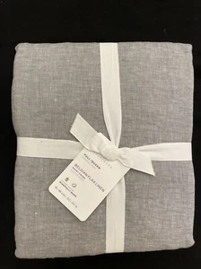 POTTERY BARN BELGIAN FLAX LINEN FULL / QUEEN DUVET W/ 2 EURO SHAMS NWT FLAGSTONE - Picture 1 of 6