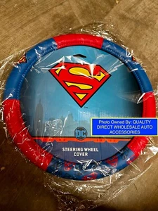 ⭐️⭐️⭐️⭐️⭐️ SUPERMAN Steering Wheel Cover Licensed DC Comics Universal Fit Gift - Picture 1 of 2