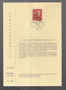 RFA magnífico privado ETB 1966 - 81o Día Católico Alemán Bamberg 1966 - Imagen 1 de 2
